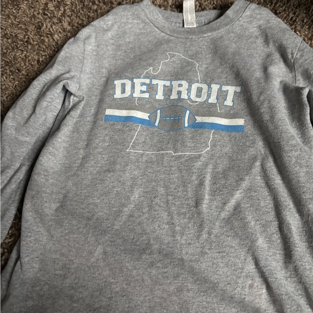 Gray Detroit Kids Long Sleeve Shirt